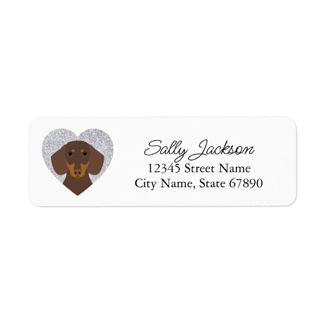 Dachshund Returetiketters Returadress Etikett (Framsidan)