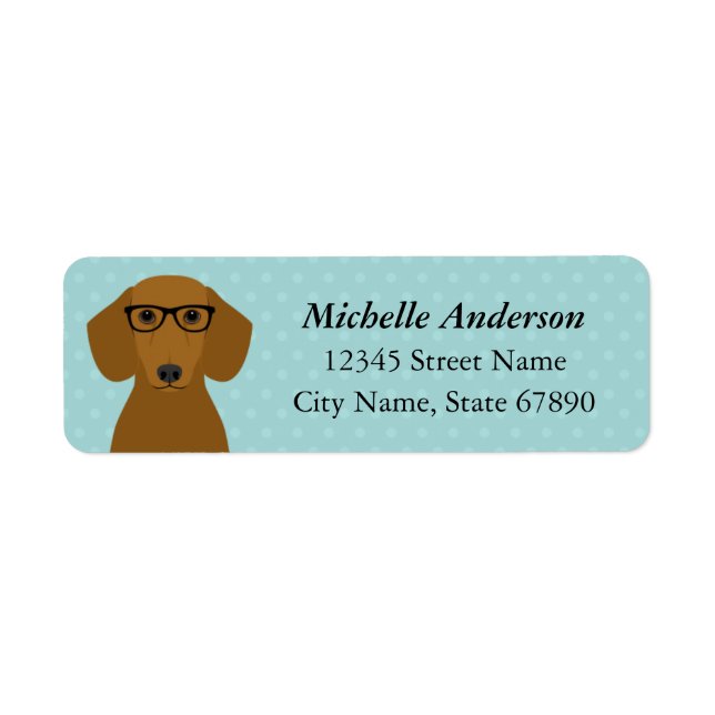 Dachshund Returetiketters Returadress Etikett (Framsidan)