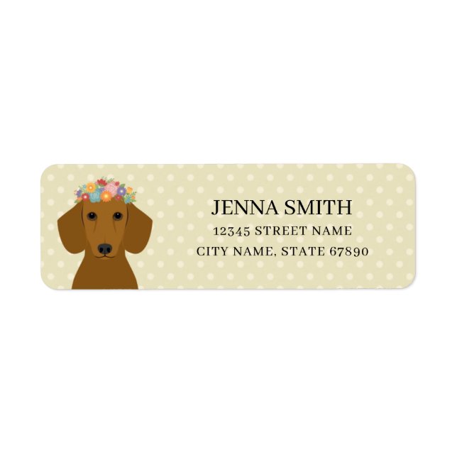 Dachshund Returetiketters Returadress Etikett (Framsidan)