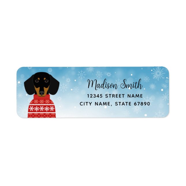Dachshund Returetiketters Returadress Etikett (Framsidan)