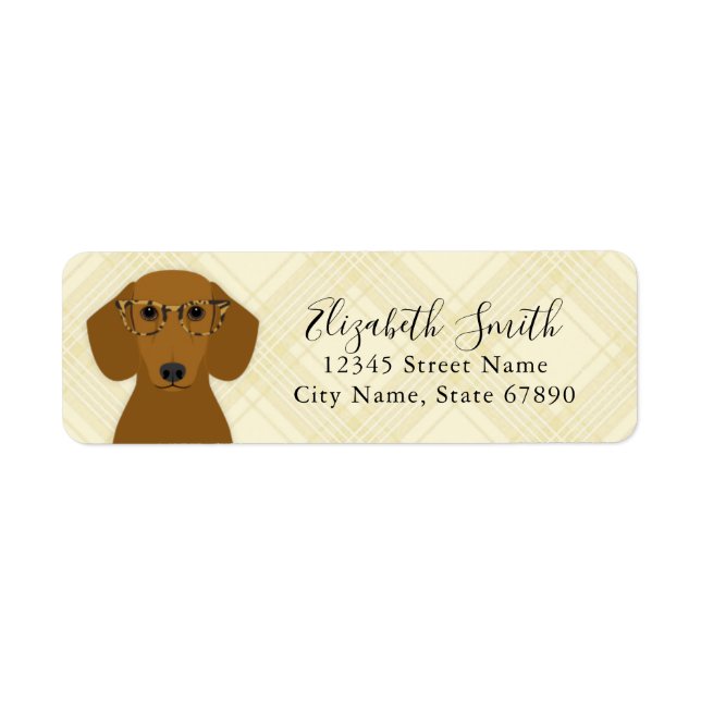 Dachshund Returetiketters Returadress Etikett (Framsidan)