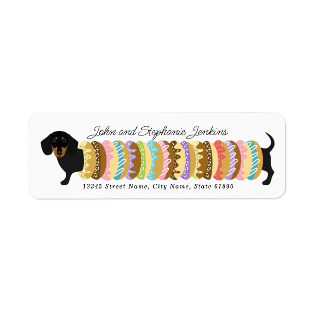Dachshund Returetiketters Returadress Etikett (Framsidan)