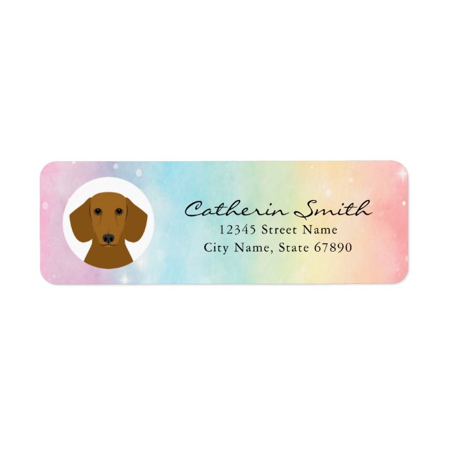 Dachshund Returetiketters Returadress Etikett (Framsidan)