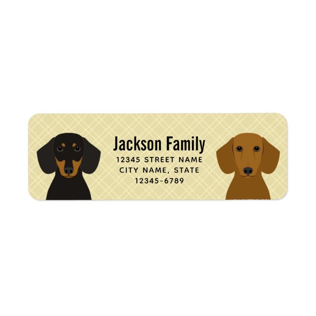 Dachshund Returetiketters Returadress Etikett (Framsidan)