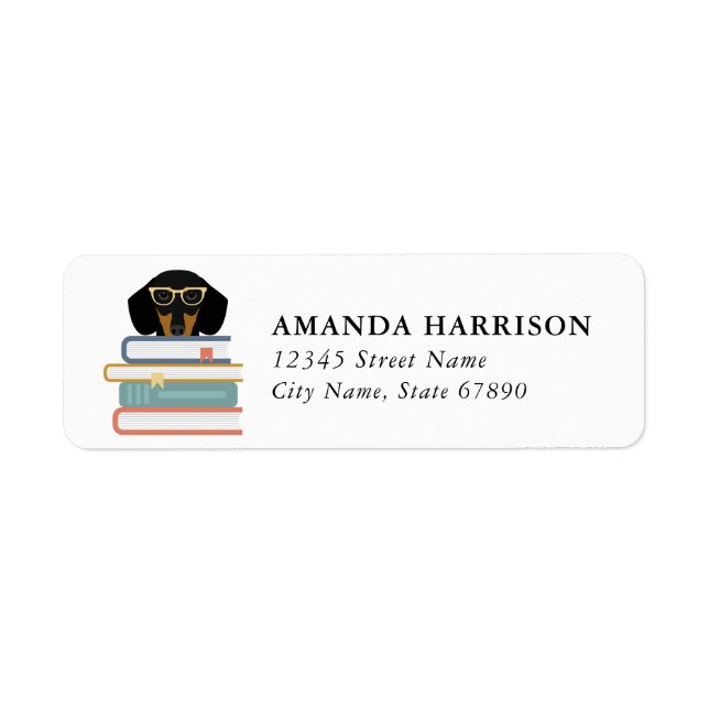Dachshund Return Address Labels Returadress Etikett (Framsidan)