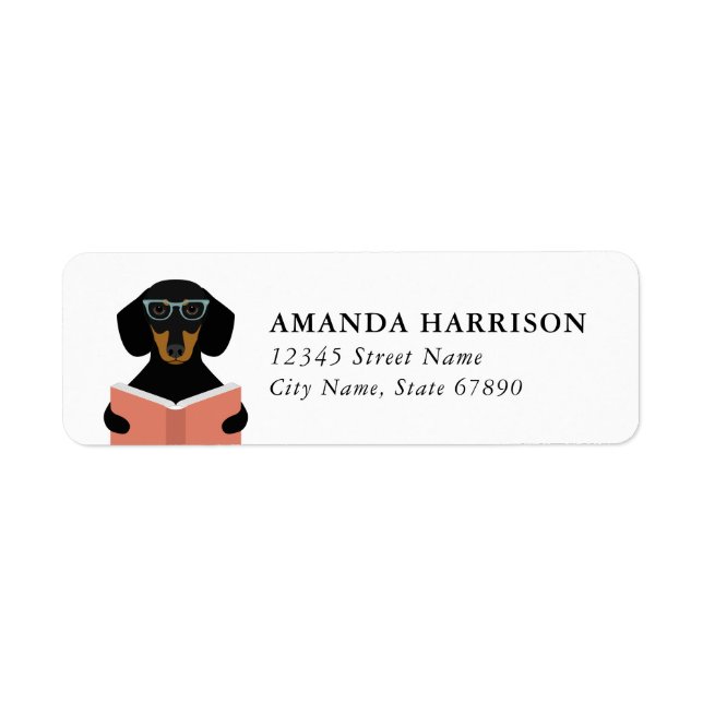 Dachshund Return Address Labels Returadress Etikett (Framsidan)