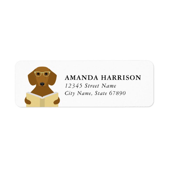Dachshund Return Address Labels Returadress Etikett (Framsidan)