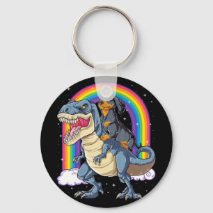 Dachshund Riding Dinosaur t Rex Gifts Boys Kids Me Nyckelring