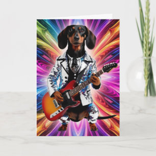 Dachshund Rockstjärna Kort