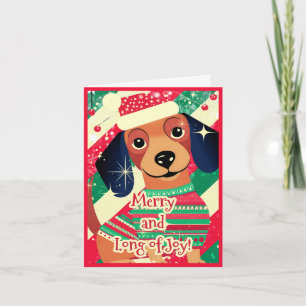 Dachshund Rolig Festiv Söt Doxie Jul Helgkort