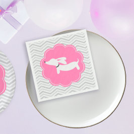 Dachshund Rosa Baby Shower Party Servetter