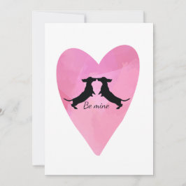 Dachshund Rosa Hjärtas Dagskort Julkort