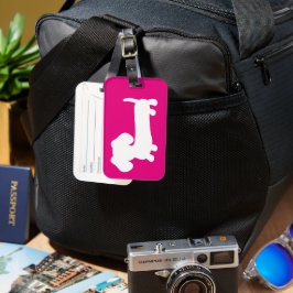 Dachshund Rosa Luggage Travel Bag Märkre Bagagebricka