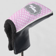 Dachshund Rosa Polka Dot Golf Head Cover Putter