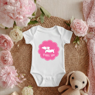 Dachshund Rosa Tjejvalp Kärlek T Shirt
