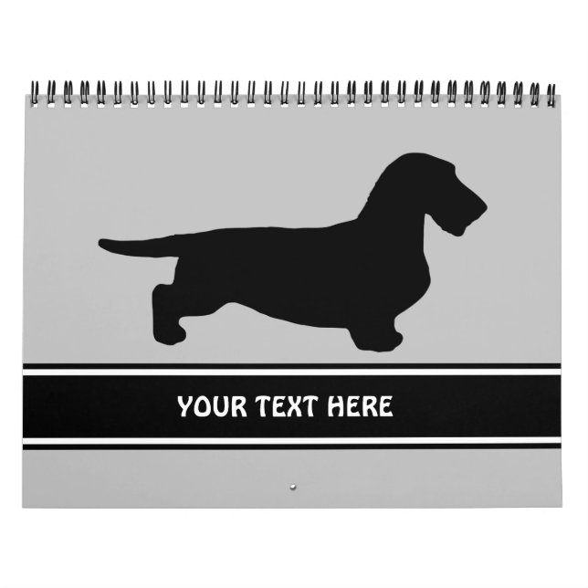 Dachshund Rough Hair - Silhouette 1 Kalender (Omslag)