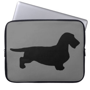 Dachshund Rough Hair - Silhouette 1 Laptop Fodral