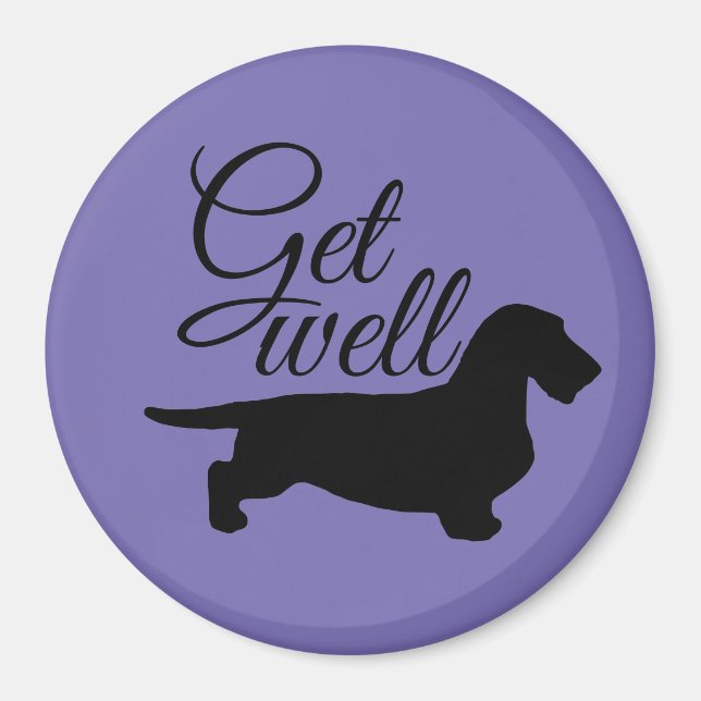 Dachshund Rough Hair - Silhouette 1 Magnet (Framsidan)