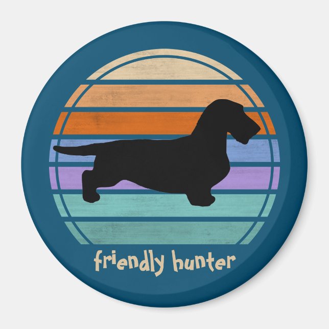 Dachshund Rough Hair - Silhouette 1 Magnet (Framsidan)