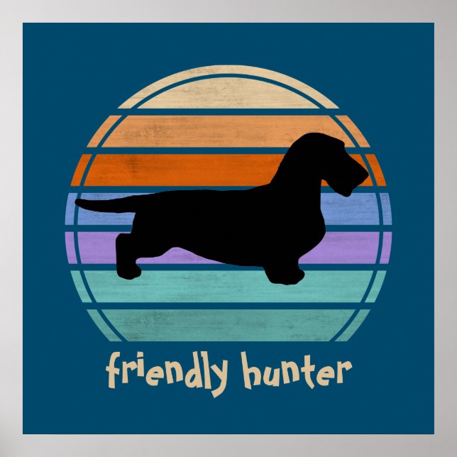 Dachshund Rough Hair - Silhouette 1 Poster (Framsidan)