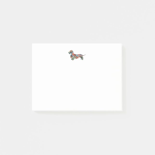 Dachshund Rough Jackat Geo Silhouette Play Post-it Block (Framsida)