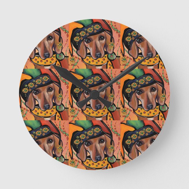 DACHSHUND      RUND KLOCKA (Framsida)