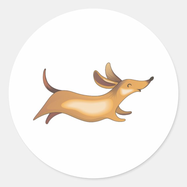 DACHSHUND RUNT KLISTERMÄRKE (Framsida)