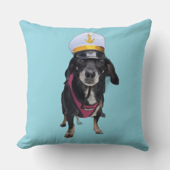 Dachshund Sailor Kudde (Framsida)