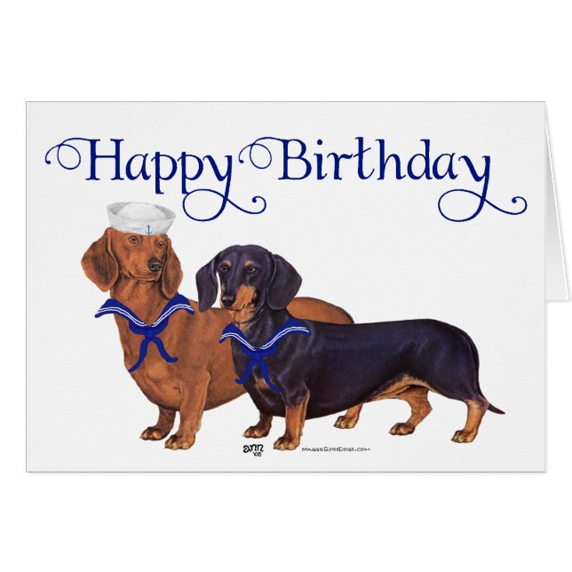 Dachshund Sailors Hälsningskort (Framsidan Horizontal)