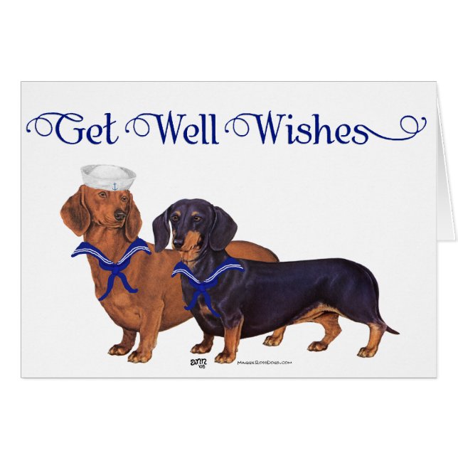 Dachshund Sailors Hälsningskort (Framsidan Horizontal)