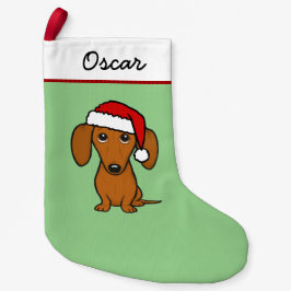 Dachshund Santa Cute Wiener Hund Liten Julstrumpa