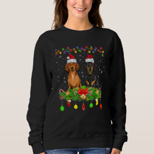 Dachshund Santa Hat Funny jul Pajama Hund T Shirt