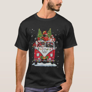 Dachshund Santa Hat Red Lastbil jul Rolig hund T Shirt