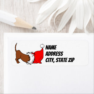 Dachshund Santa Hat-Returadressen Returadress Etikett