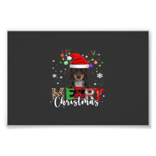 Dachshund Santa Hund God Jul Överstor T-Shirt Fototryck