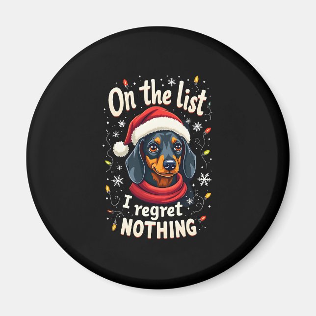 Dachshund Santa On The Naughty List Dachshund Chri Magnet (Framsidan)