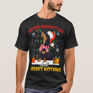 Dachshund Santa på Naughty List Dachshund Chri T Shirt