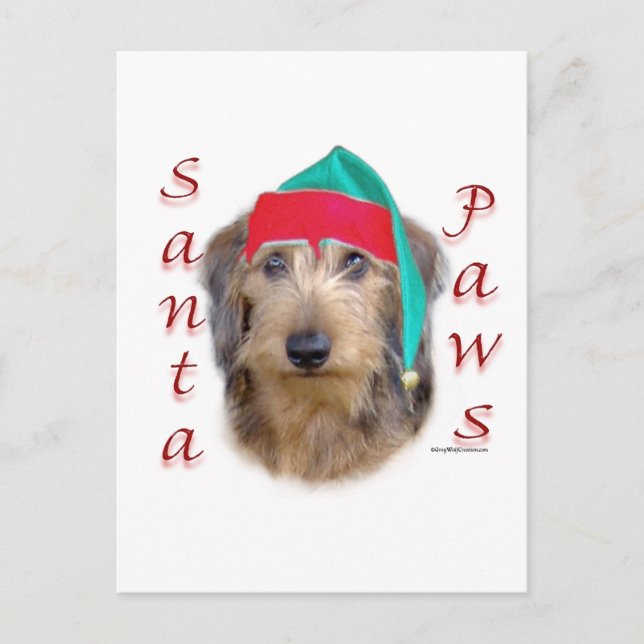 Dachshund Santa Paws Helg Vykort (Framsida)