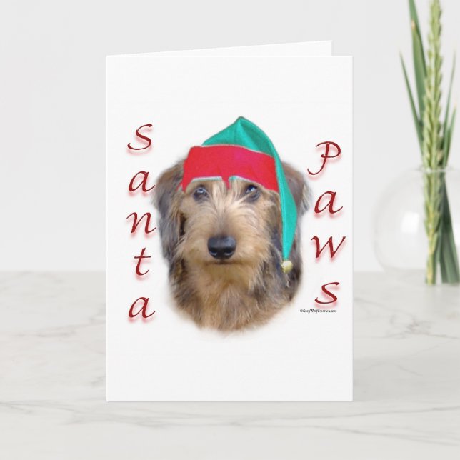 Dachshund Santa Tassar Helgkort (Framsida)