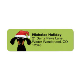 Dachshund Santas Cute jul Wiener Hund Adress Returadress Etikett