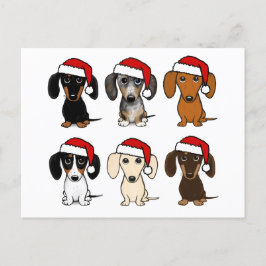Dachshund Santas julpet Hund Helgdag Anpassningsba Vykort