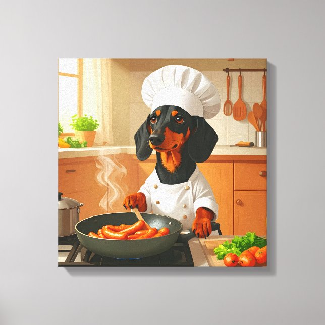 Dachshund "Sausage Dog" Canvastryck (Framsida)