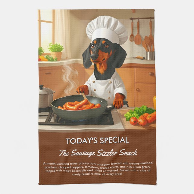 Dachshund "Sausage Dog" Kökshandduk (Vertikal)