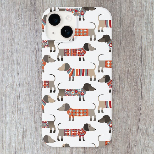 Dachshund Sause Hund (Fun Dachshund wiener sausage dog pattern cell phone case for animal lovers.)