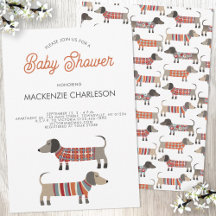 Dachshund Sause Hund Baby Shower
