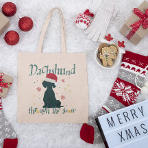 Dachshund Sause Hund Canvas Tote Bag, Doxie Bag