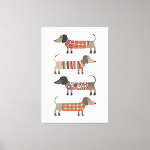 Dachshund Sause Hund Canvastryck