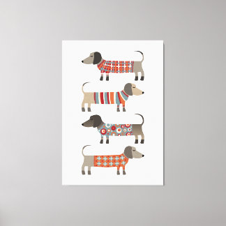 Dachshund Sause Hund Canvastryck