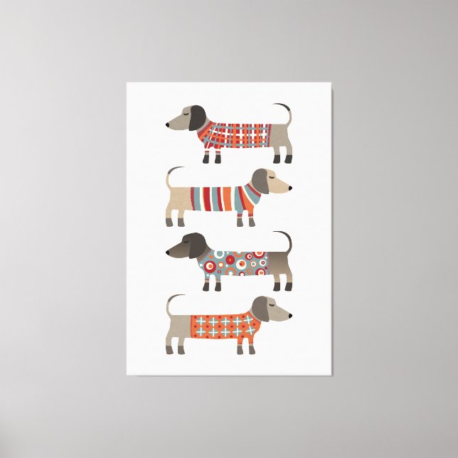 Dachshund Sause Hund Canvastryck (Framsida)