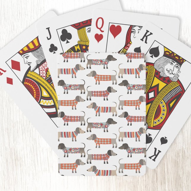 Dachshund Sause Hund Casinokort (Dachshund Wiener Sausage Dog playing cards)